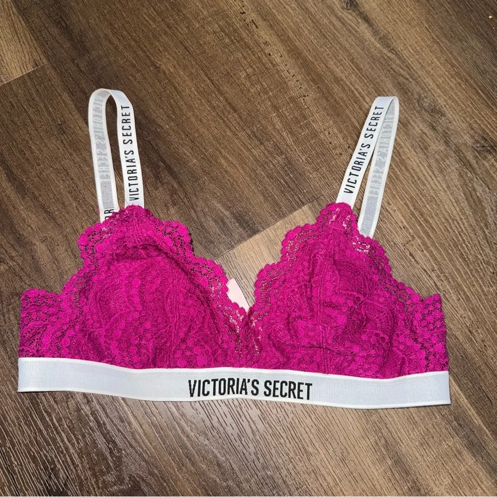 Victoria’s Secret Magenta Lace & Logo Bralette